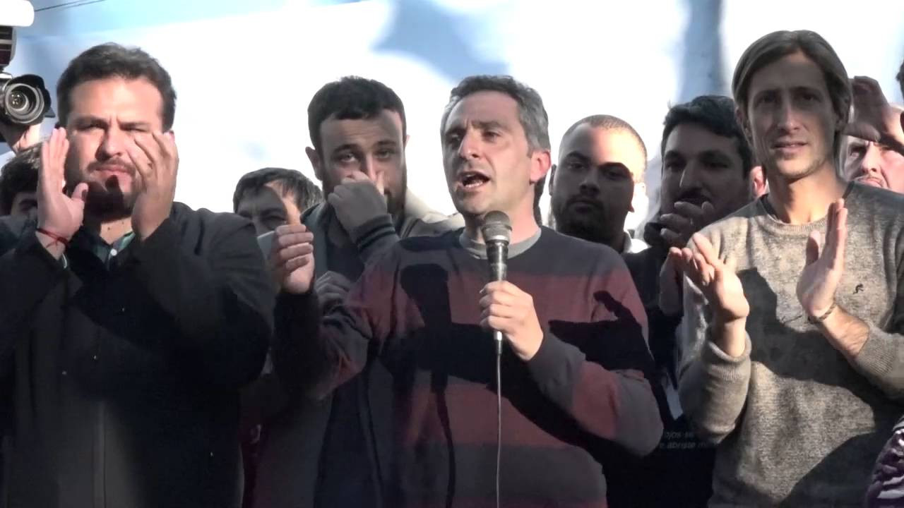 Palabras de Andrés "Cuervo" Larroque en la Plaza del Pueblo de San Martin