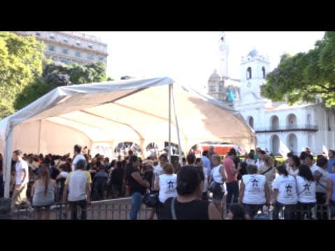 Acampe en Plaza de Mayo por Milagro Sala